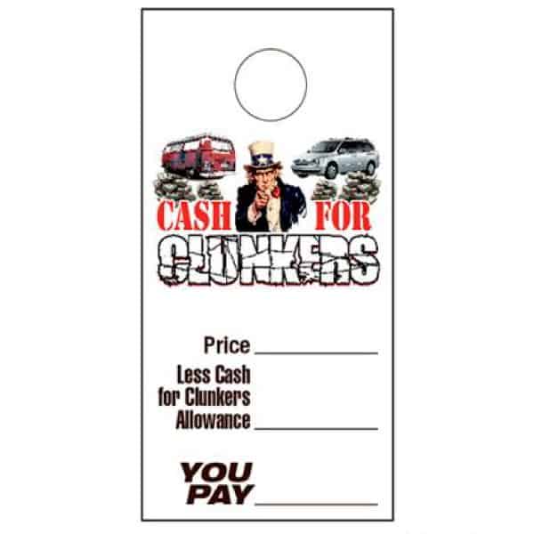 Uncle Sam's Cash for Clunkers Hang Tags
