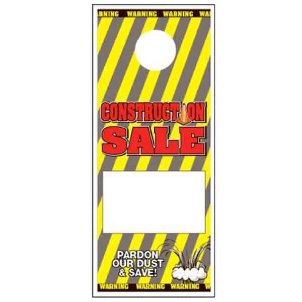 Construction Sale Hang Tags