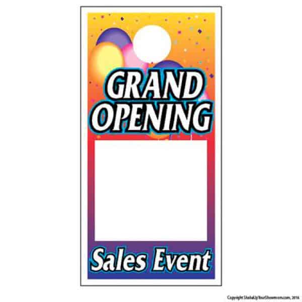 Grand Opening Sales Event Hang Tags