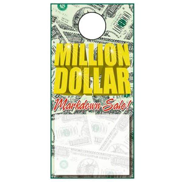 Million Dollar Markdown Sale Hang Tag