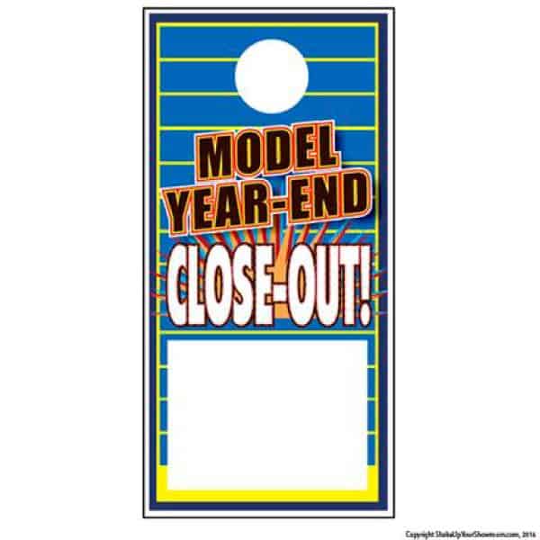 Model Year-End Close-Out Sale Hang Tag