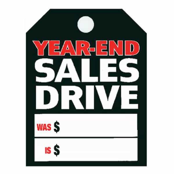 Year-End Sales Drive Hang Tag - Pack of 50