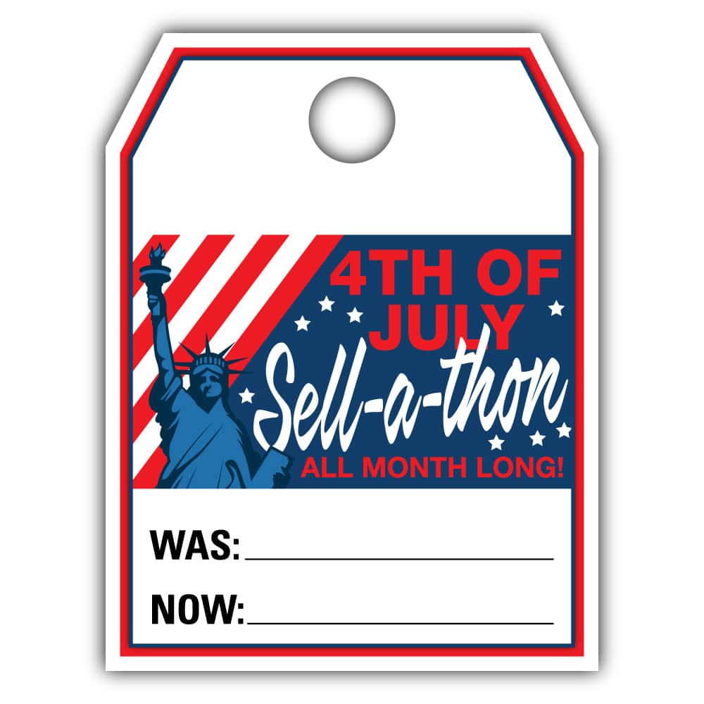 4th of July Sell-A-Thon All Month Long Hang Tag
